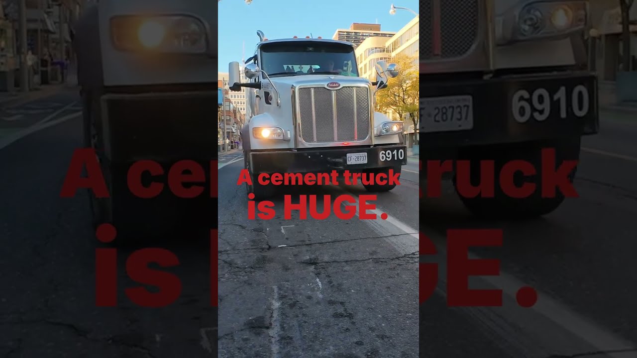 Ontario CF F28737 Dufferin Concrete Truck Passes Too Close on Yonge